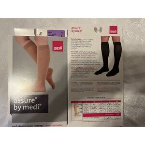 Medi Assure Closed Toe Knee Highs 30-40 mmHg Black Size Medium Compression Socks